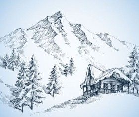 100 Best Easy Pencil Drawings Images Snow Mountains Winter Landscape Hand Drawn Vector 02 Art Drawing Community Explore Discover The Best And The Most Inspiring Art